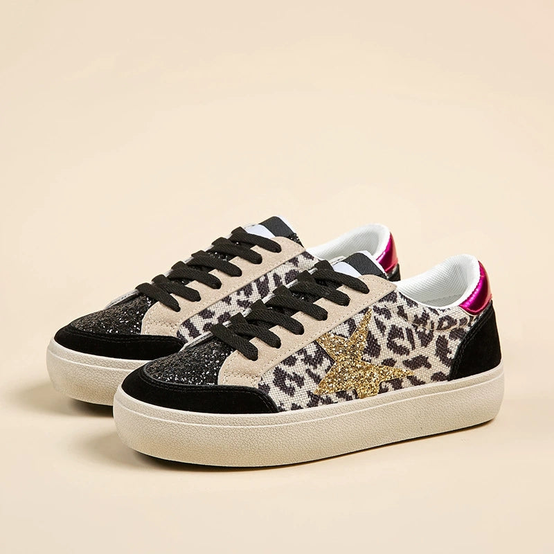 Women's Fashion Star Motif Platform Sneakers