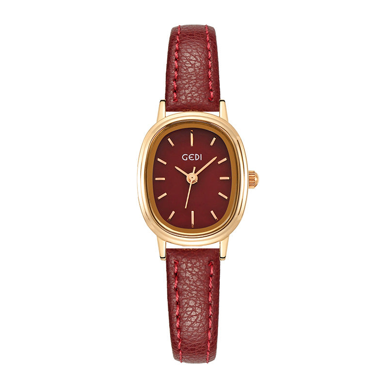 Ruby Rectangle Leather Watch