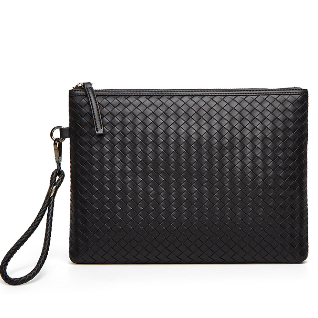 Trendy  Hand-Woven PU Leather Laptop Sleeve