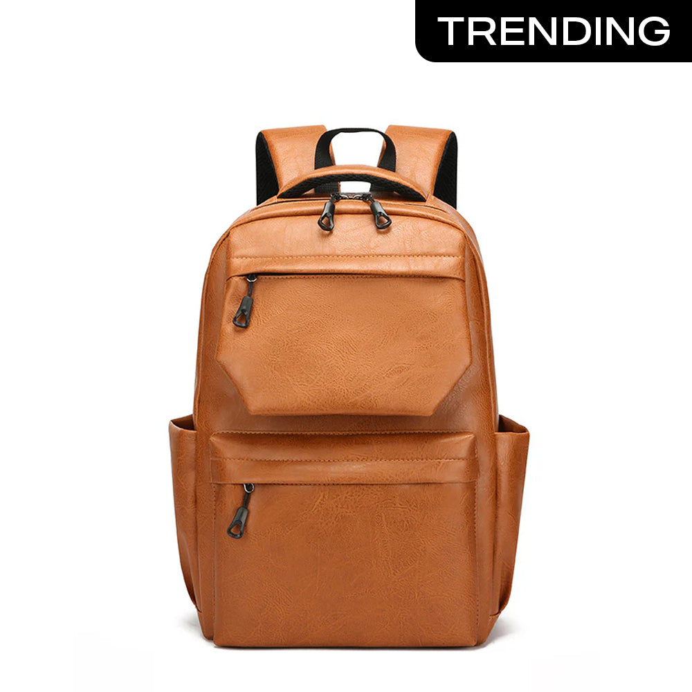 Style PU Leather Fashion Mens Backpack