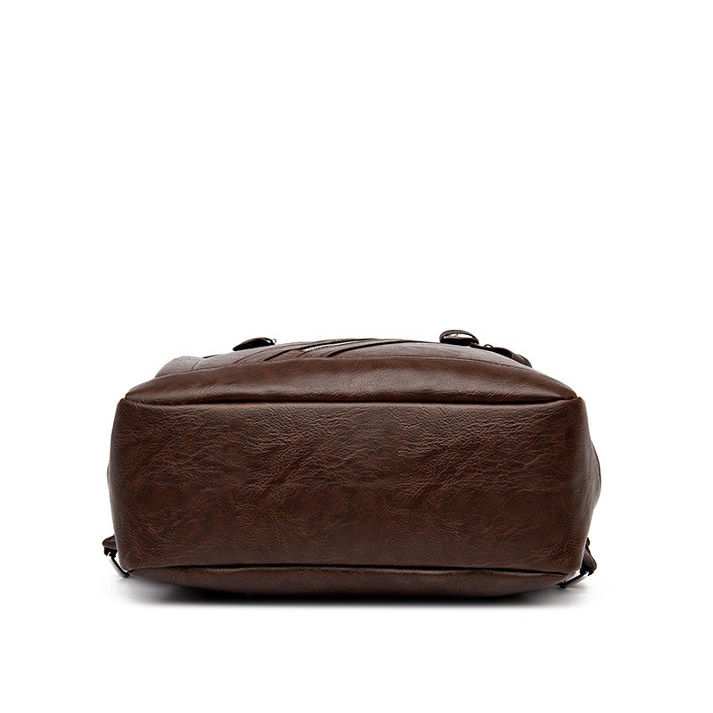 Vintage PU Leather Travel Backpack For Men