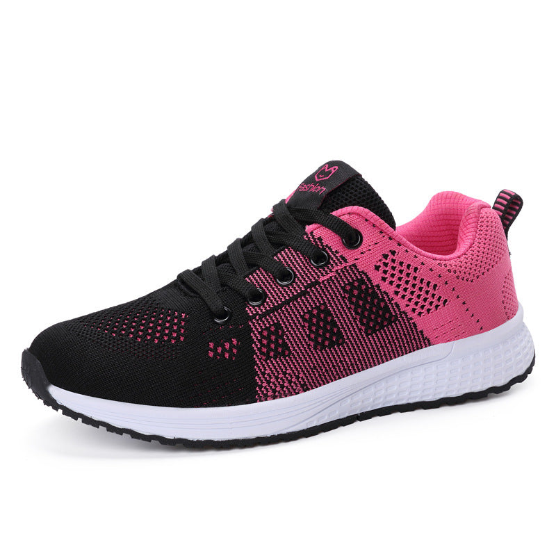 Women’s Fly Knit Lace-Up Mesh Runner Shoes