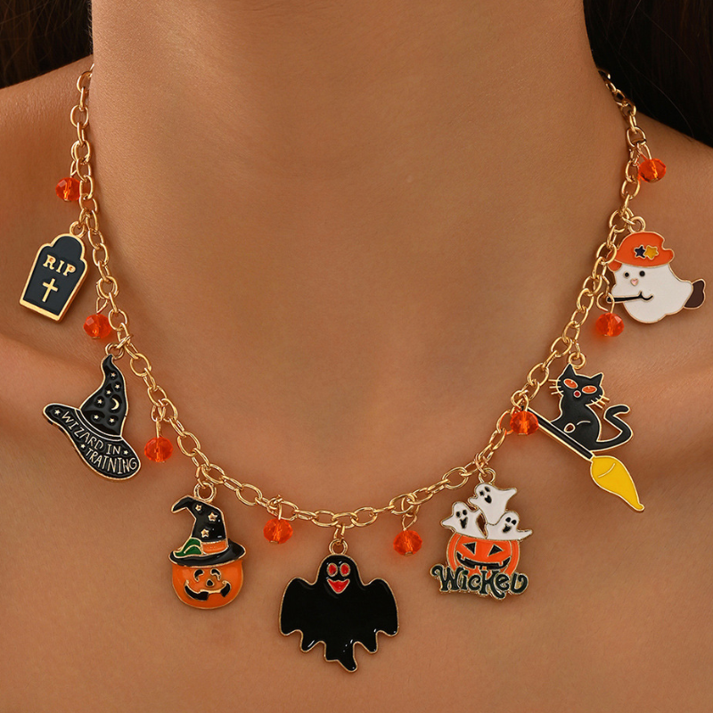Midnight Charm Women’s Halloween Pendant Necklace