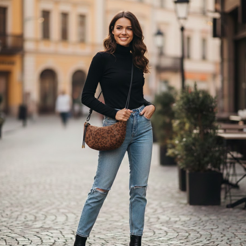 Croissant Chic Crossbody Bag