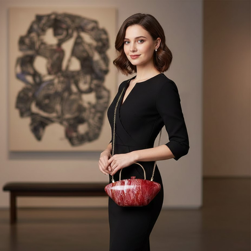 Crimson Nebula Clutch Bag