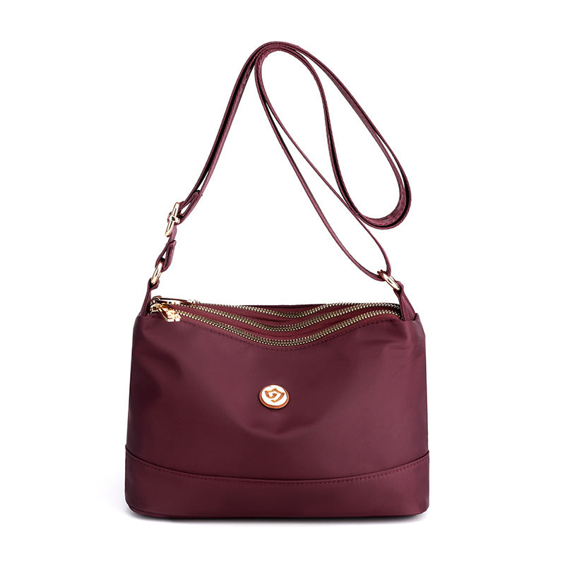 Contrast Oxford Nylon Lightweight Large Shoulder Bag