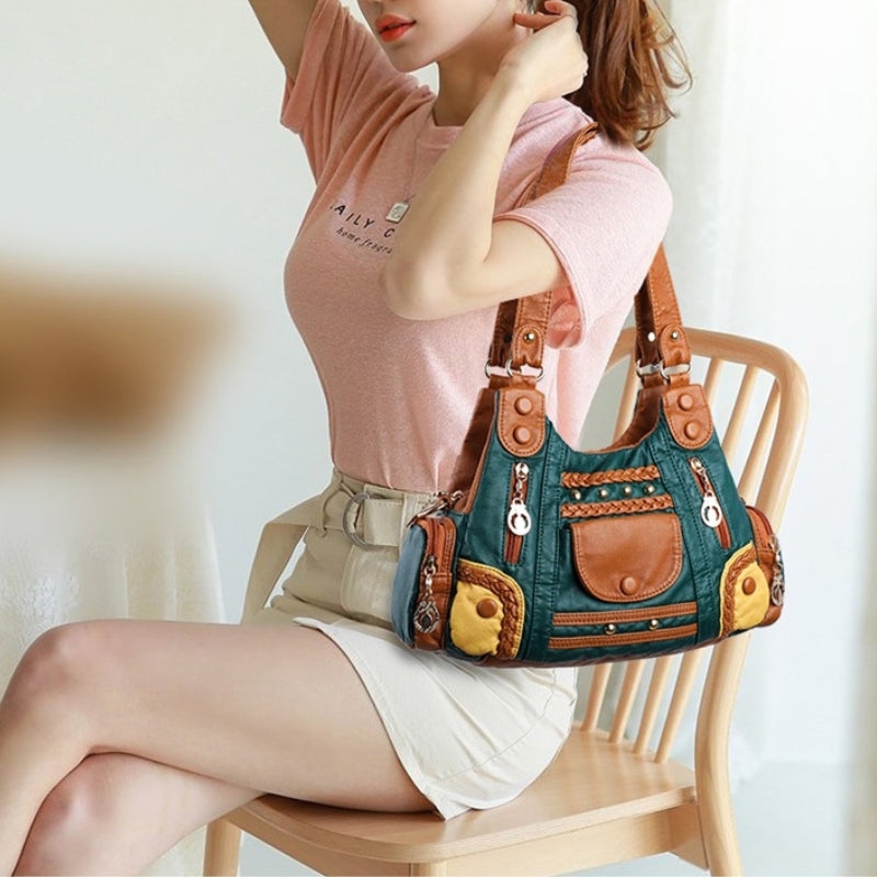 Luxe Pebbled Shoulder Bag