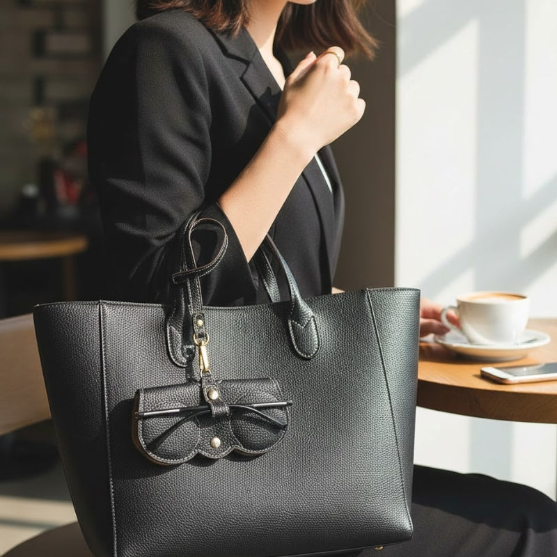 Premium Pebble Grain Eyewear Case Keychain