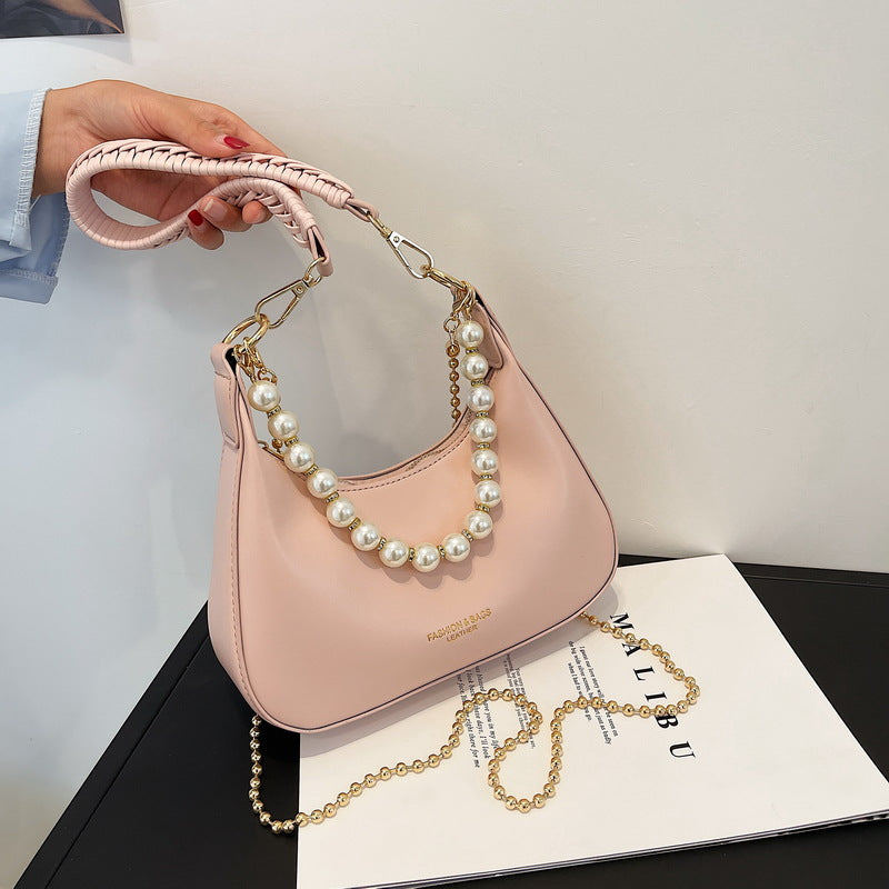 single shoulder diagonal cross bag chain crescent