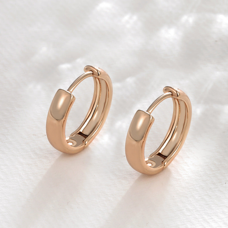 Smooth Plain Copper Alloy Hoop Earrings