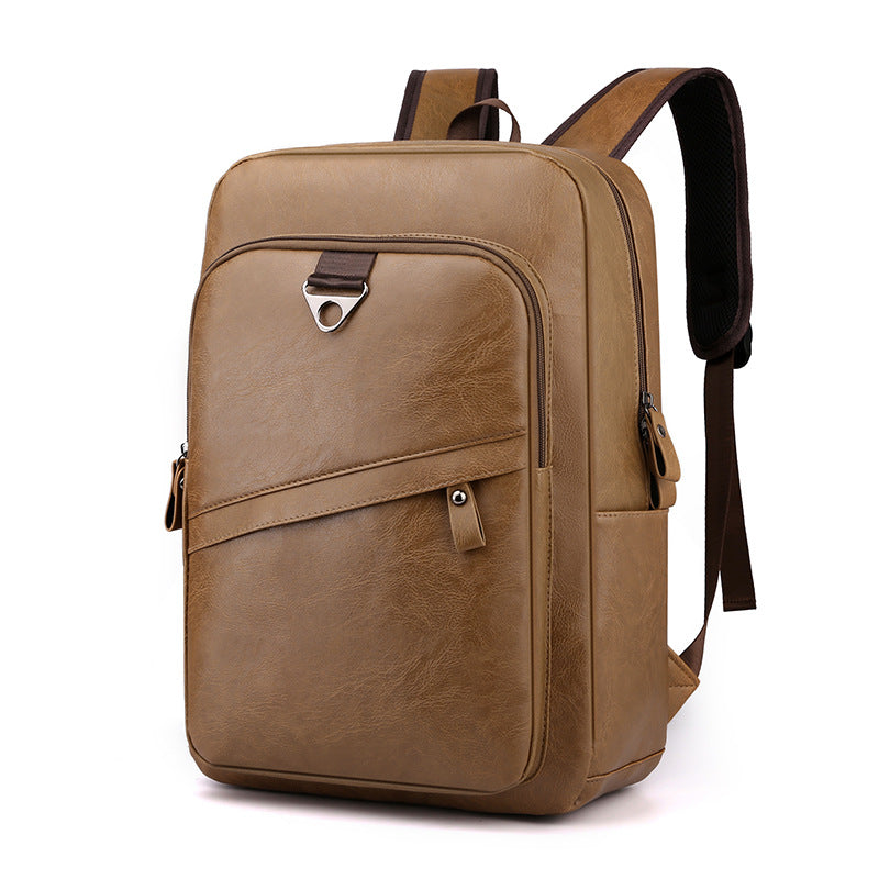 Men’s Casual Business Backpack With Student-Friendly Design Khaki