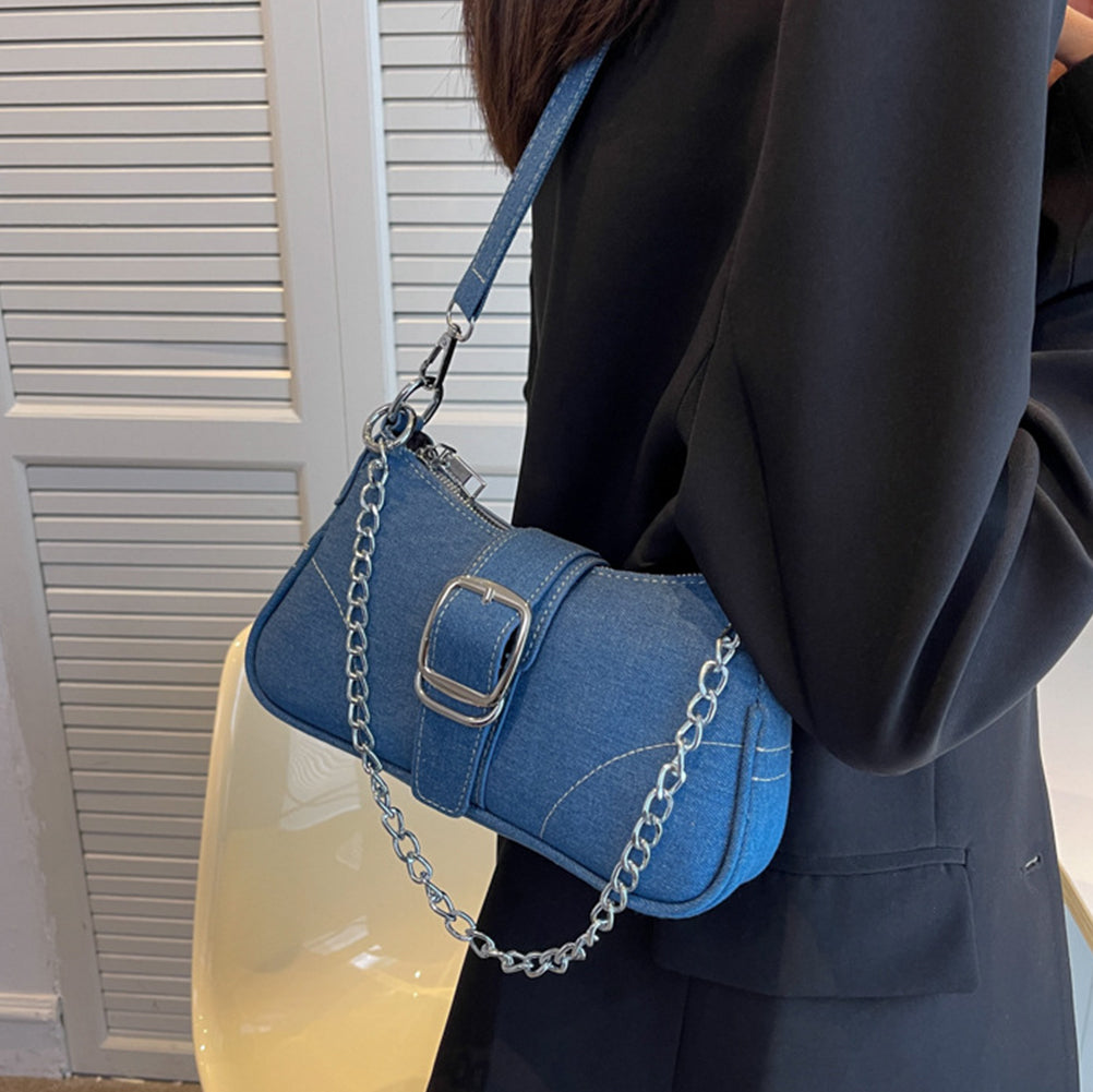 Vintage Denim Shoulder Bag