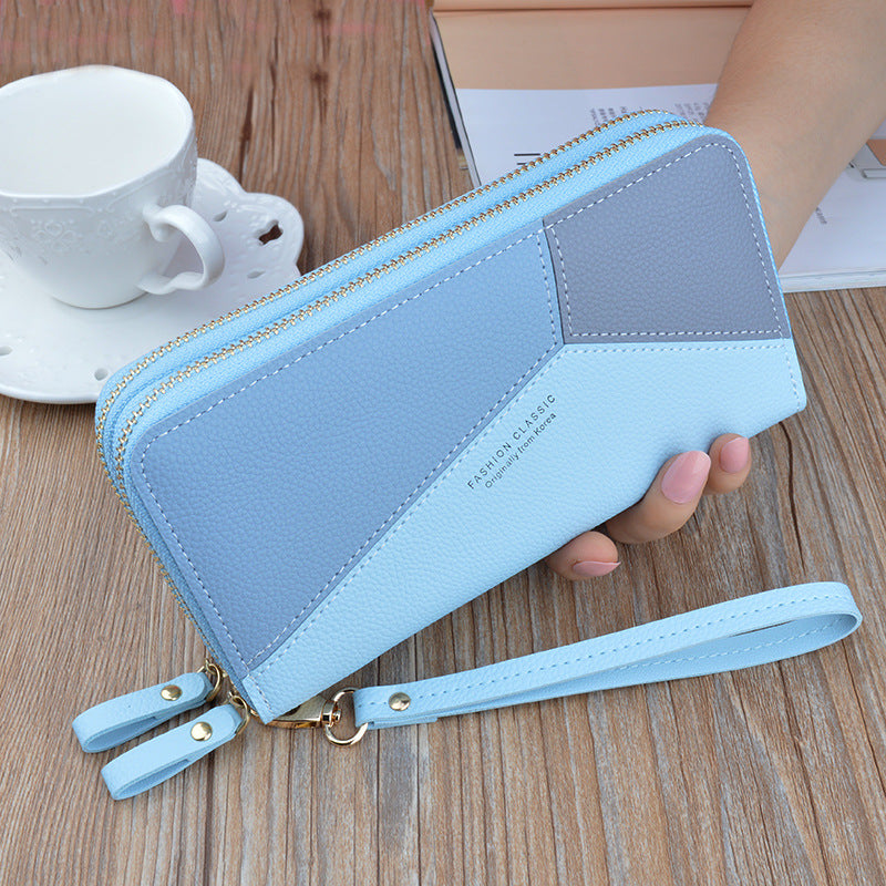 Fashionable Stitched Contrast Color Ladies'  Wallet
