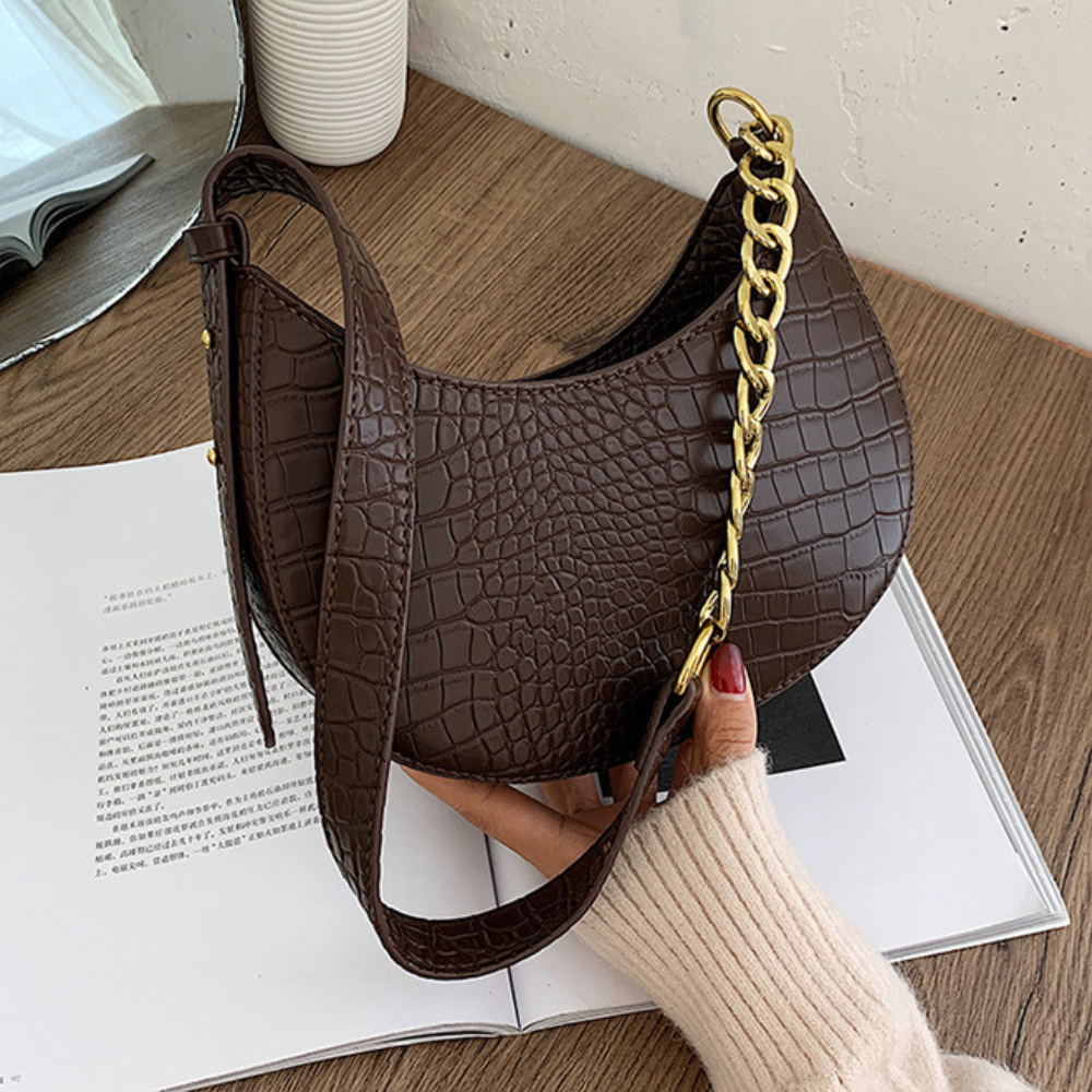 Croc Crescent Shoulder Bag