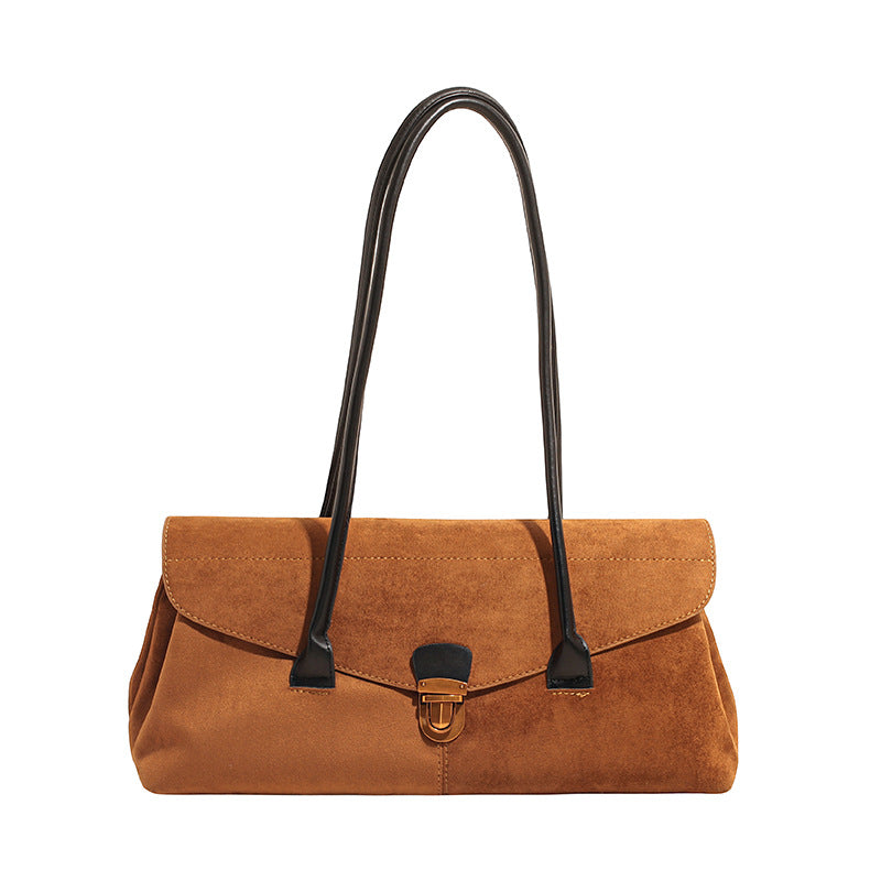 Vintage Suede Boston Shoulder Bag