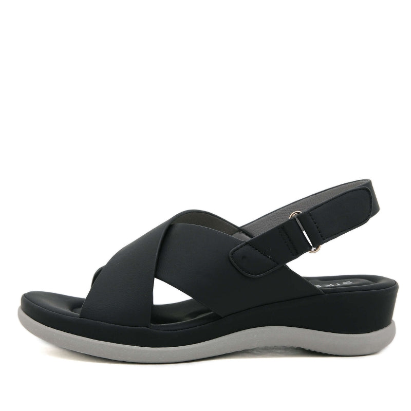 Women Chic Cross Strap Wedge Sandals with Backstrap