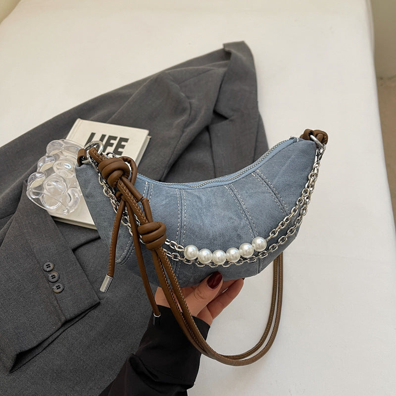 Luna Patchwork Crescent Shoulder Bag