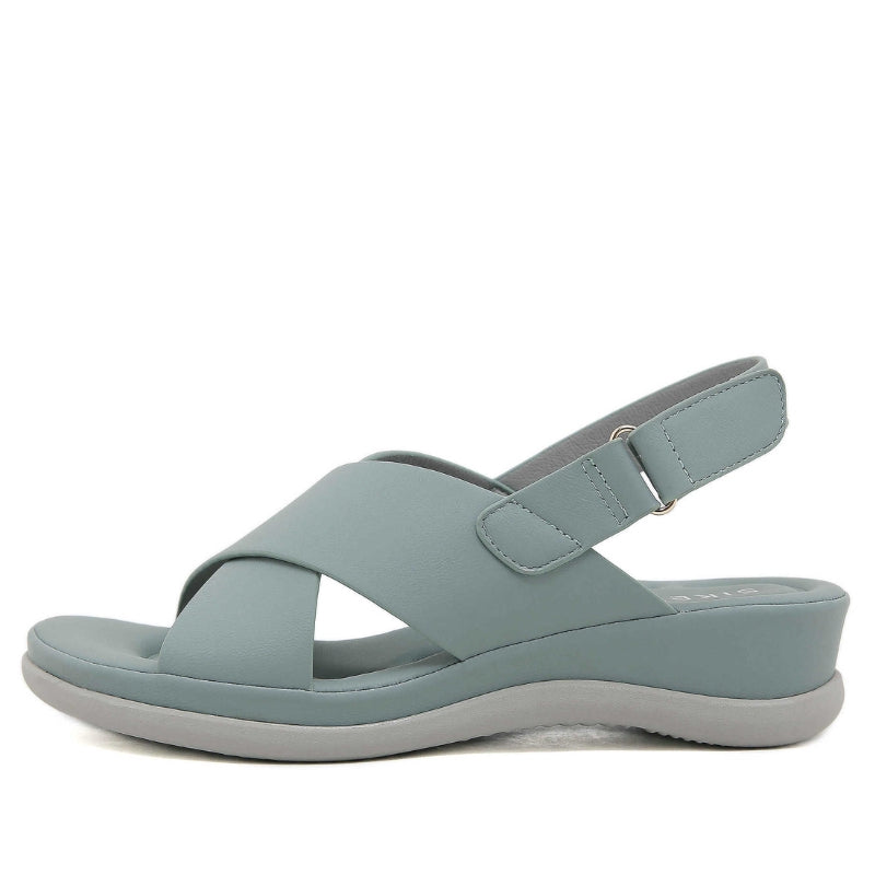 Women Chic Cross Strap Wedge Sandals with Backstrap