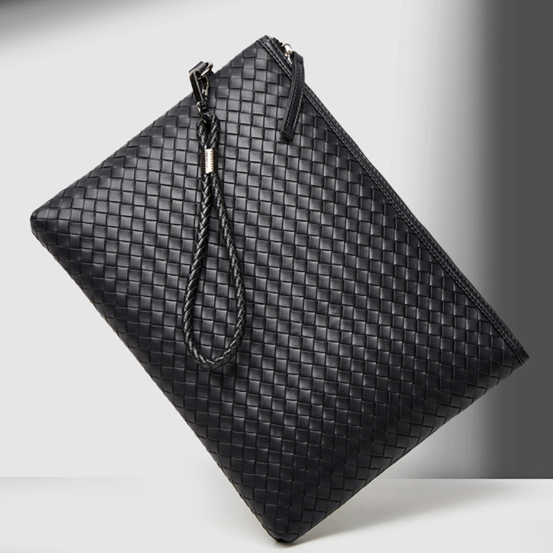 Trendy  Hand-Woven PU Leather Laptop Sleeve