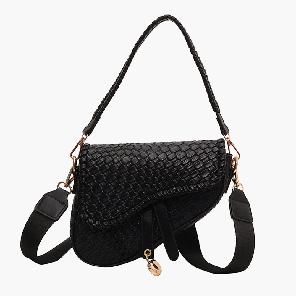 Woven Wave Saddle Bag