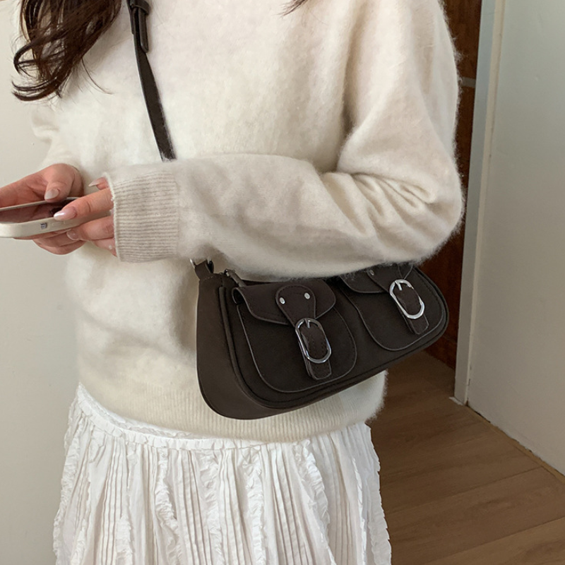 Retro Chic Women’s Baguette Shoulder Bag