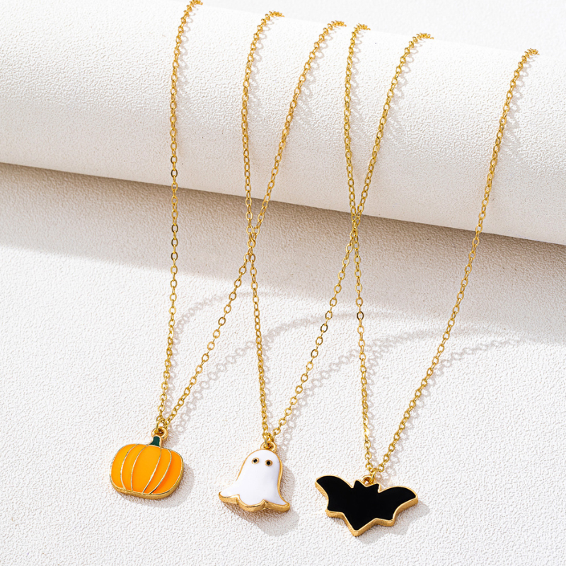Spooky Charm Women’s Halloween Pendant Necklace Set