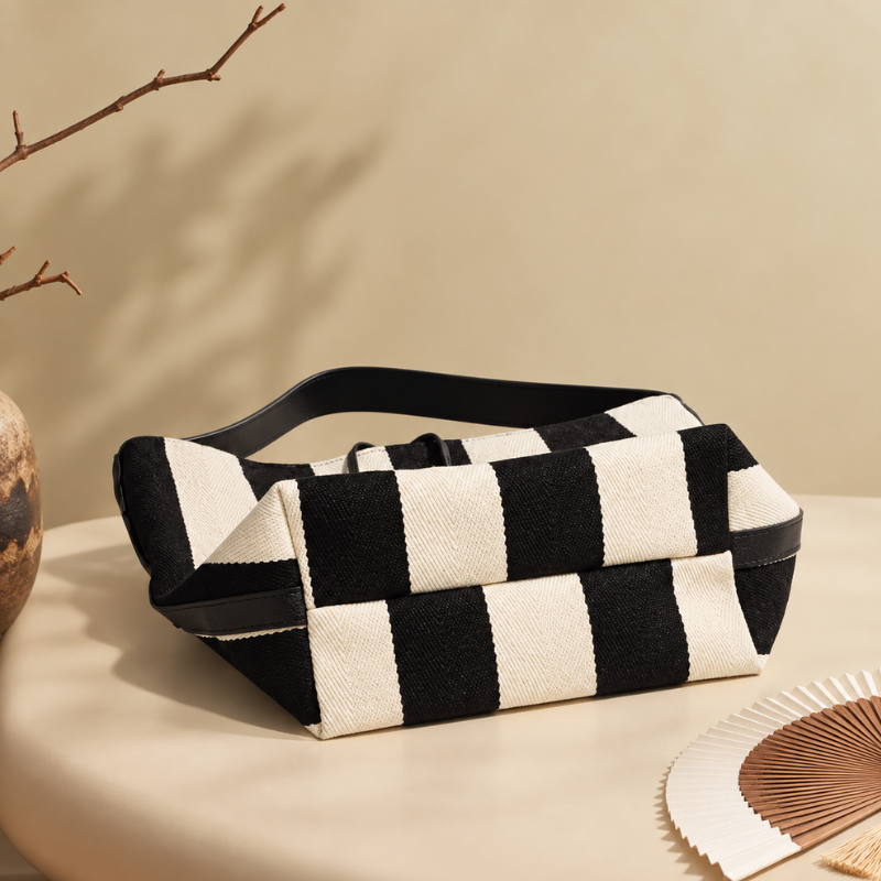 Monochrome Stripe Women’s Shoulder Bag