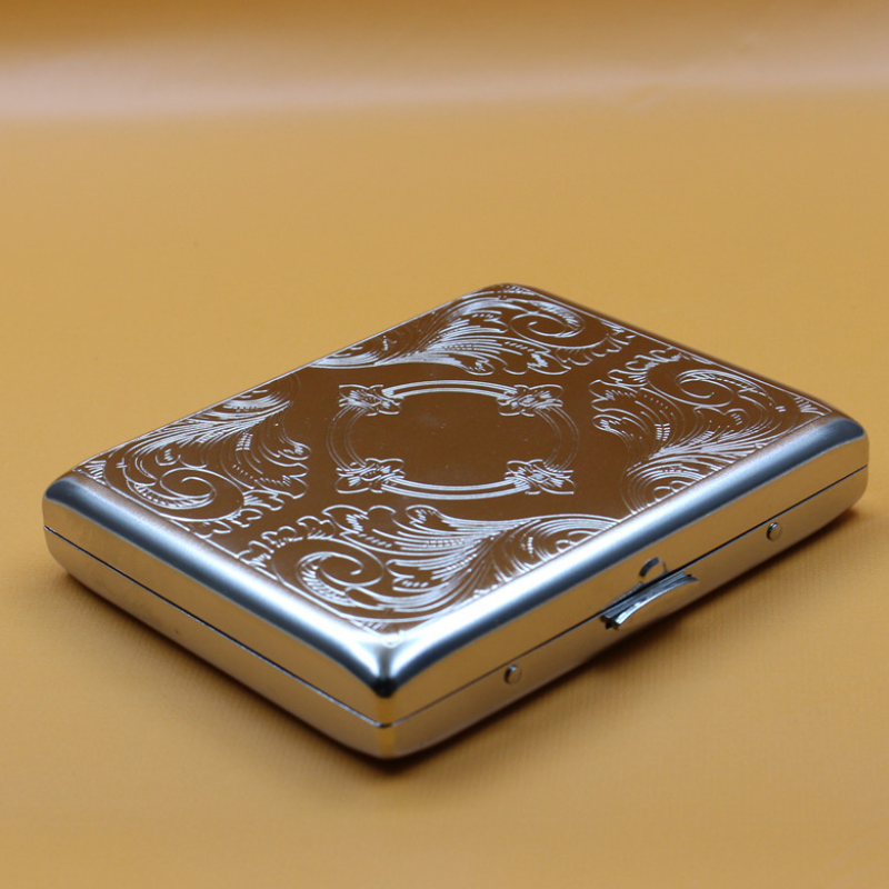 Embossed Steel Men’s Cigarette Case