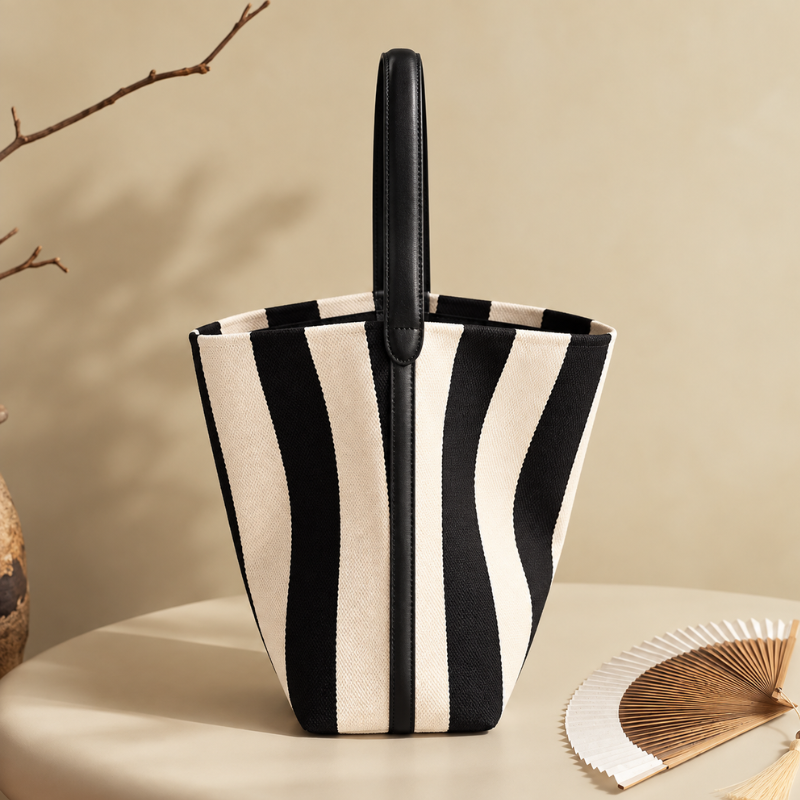 Monochrome Stripe Women’s Shoulder Bag