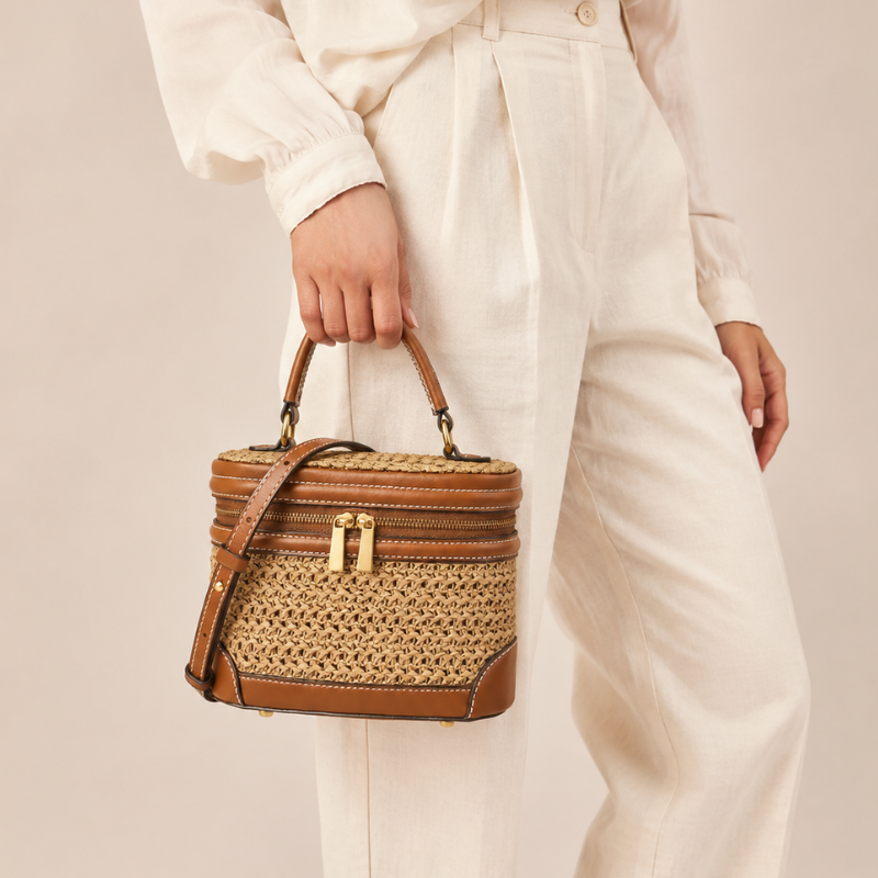 Cove Textured Canvas Mini Bucket Bag