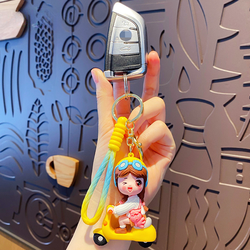 Scooter Girl Epoxy Keychain