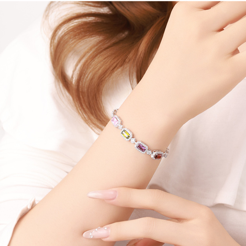 Sugar Cube Gemstone Luxury Bracelet