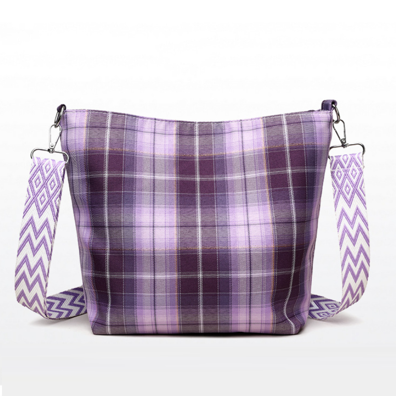 Art Plaid Fresh Style Shoulder Bag