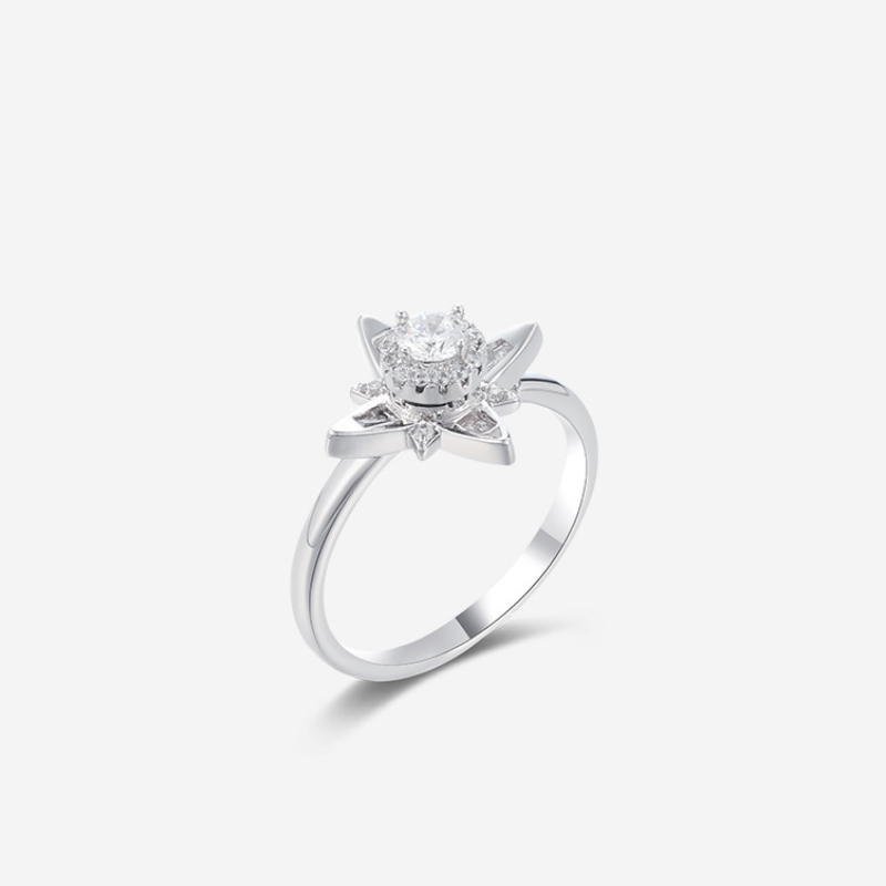 Rotating Star Micro Zircon Ring