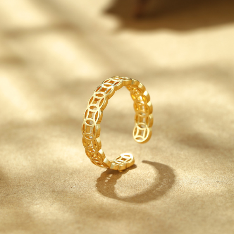 Copper Coin Adjustable Luxury Ring