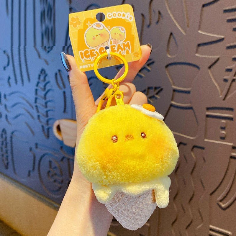 Fluffy Ice Cream Cone Bag Charm