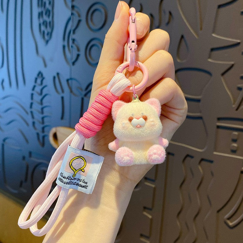 Cute Flocking Red Panda Bag Charm