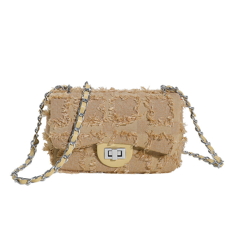 Tweed Fringed Crossbody Bag