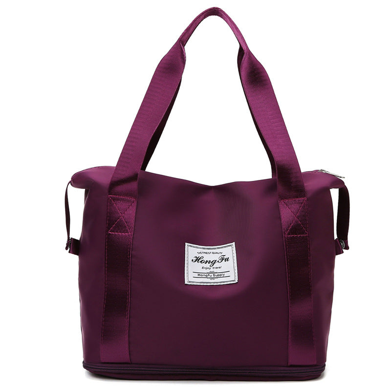 Small Expandable Women's Oxford Cloth Gym Shoulder Bag