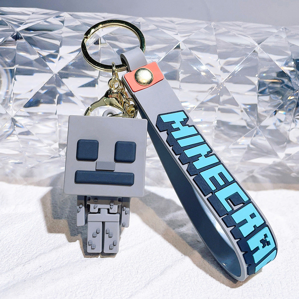 Cartoon Building Block Doll Keychain