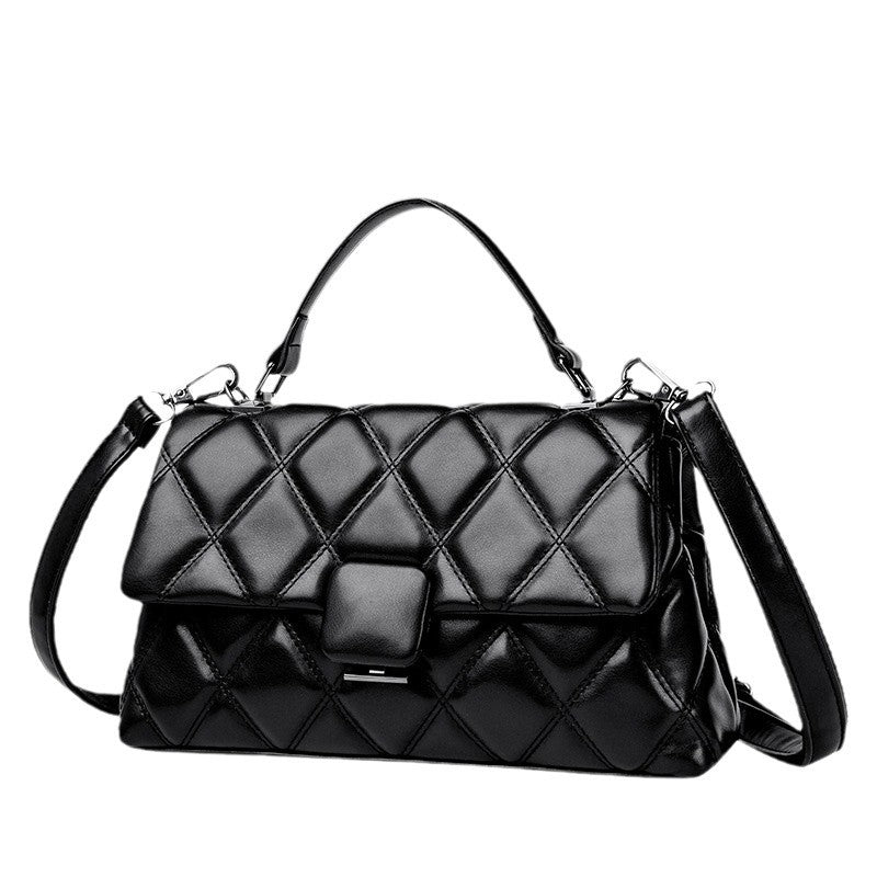 Elegant Quilted Flap Handbag with Crossbody Strap