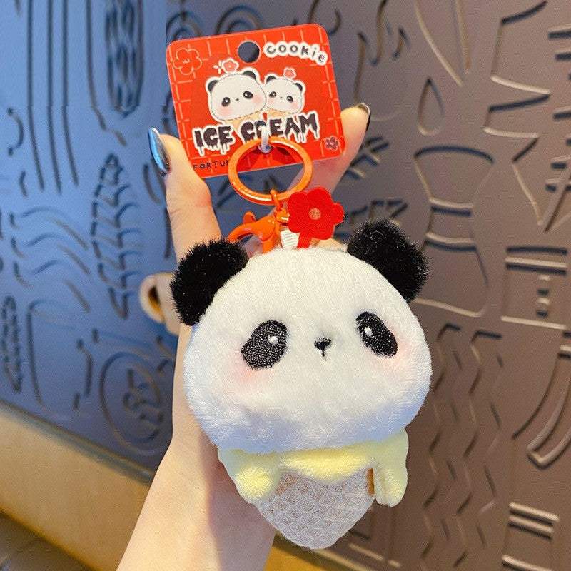 Fluffy Ice Cream Cone Bag Charm