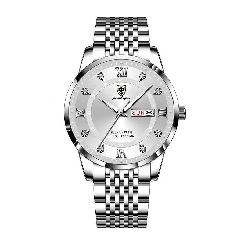Luminous Quartz Waterproof Men's Watch With Calendar