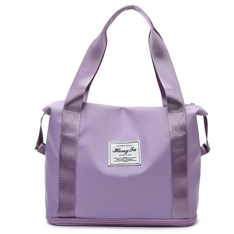 Small Expandable Women's Oxford Cloth Gym Shoulder Bag