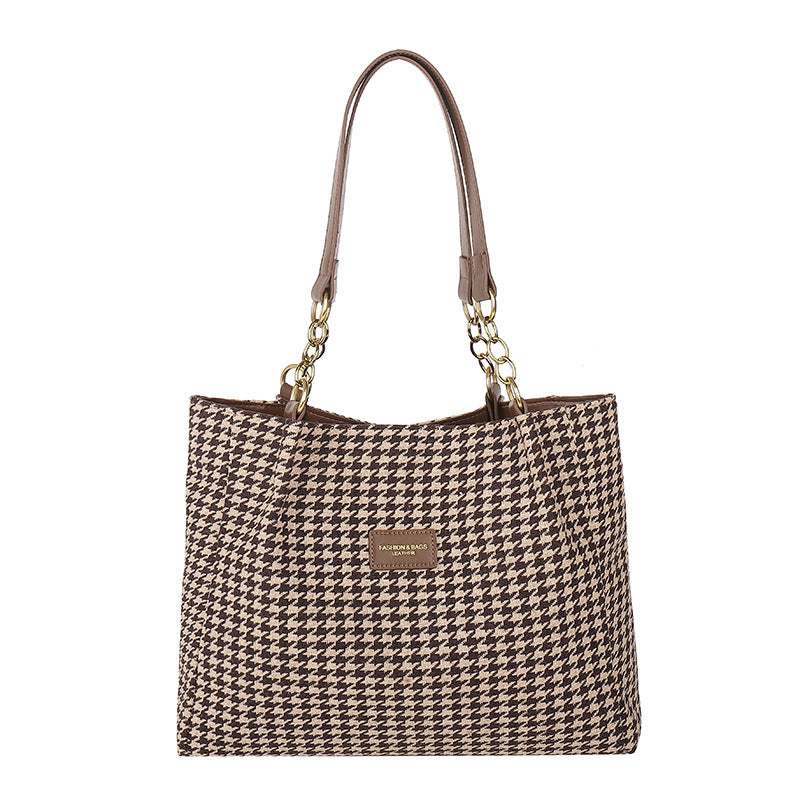 Retro Check Pattern Tote Bag