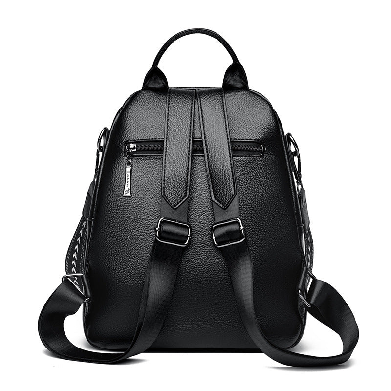 Elegant Soft Leather Multi Pocket Women's Backpack