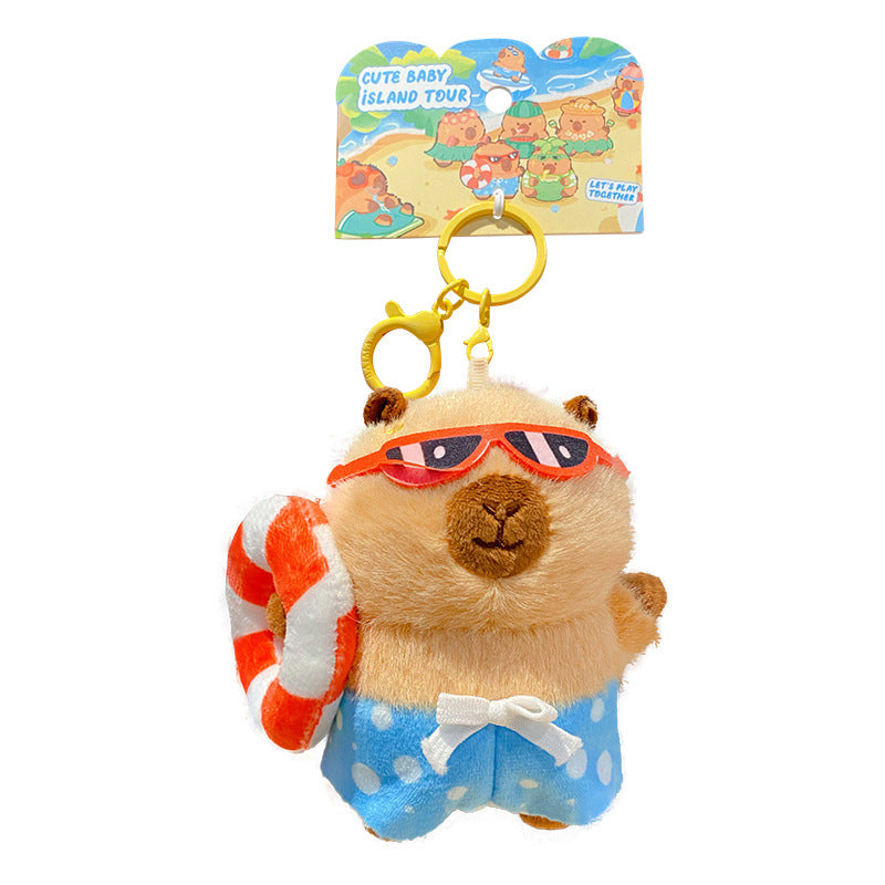 Capybara Island Vacation Plush Bag Charm