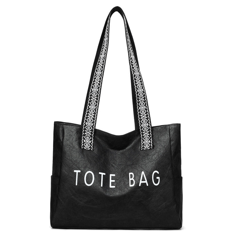 Woven Geometric Straps Tote Bag