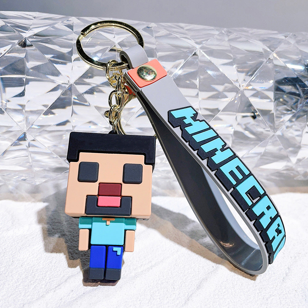 Cartoon Building Block Doll Keychain