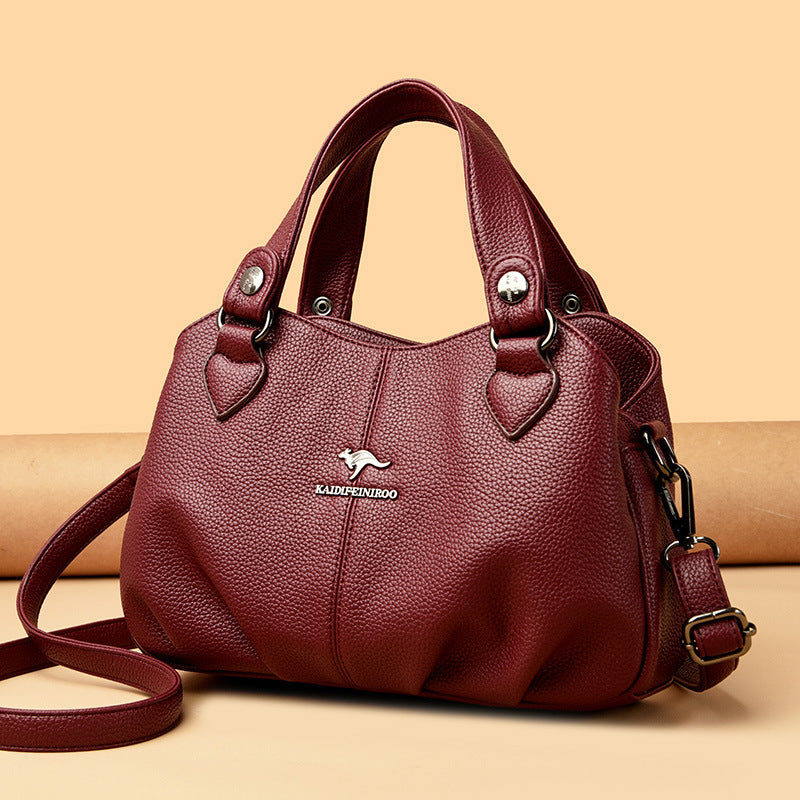 Women's Pebbled Faux Leather Structured Handbag